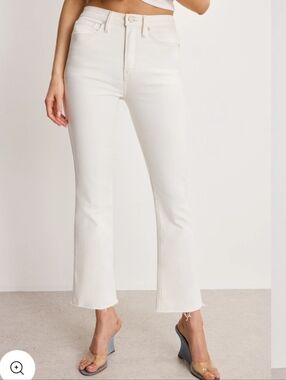 GOOD AMERICAN good standart Kick Flare High-rise slim Fit 27 1/2 inseam White